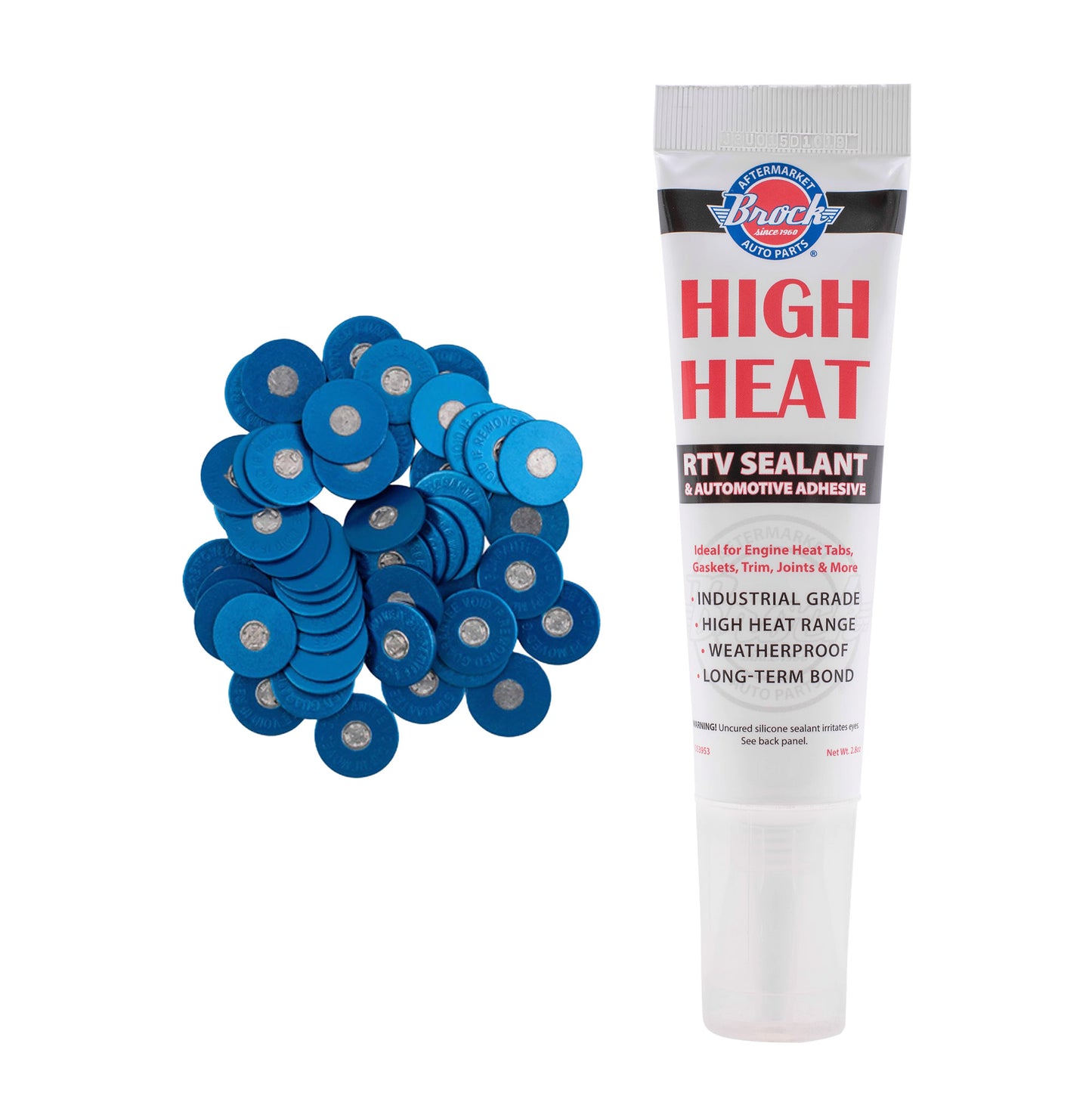 Brock Marine Engine Heat Tabs With High Heat Adhesive - Guaranteed Accurate - Center Melts At 195-200F/90-93C - 100 Heat Tabs Per Tube