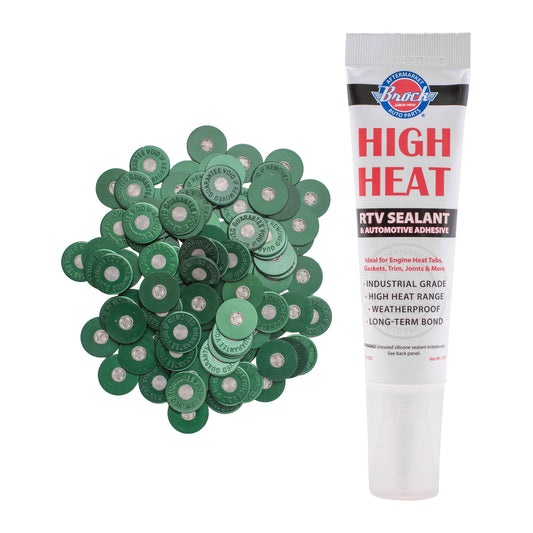 Brock Diesel Engine Heat Tabs with High Heat Adhesive - Guaranteed Accurate - Center Melts At 240-250F/115-121C - 100 Heat Tabs Per Tube